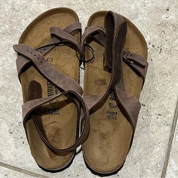 Birkenstock Yara Habana Ankle Strap Brown Leather Sandals Women’s 11 NEW - Picture 2 of 6